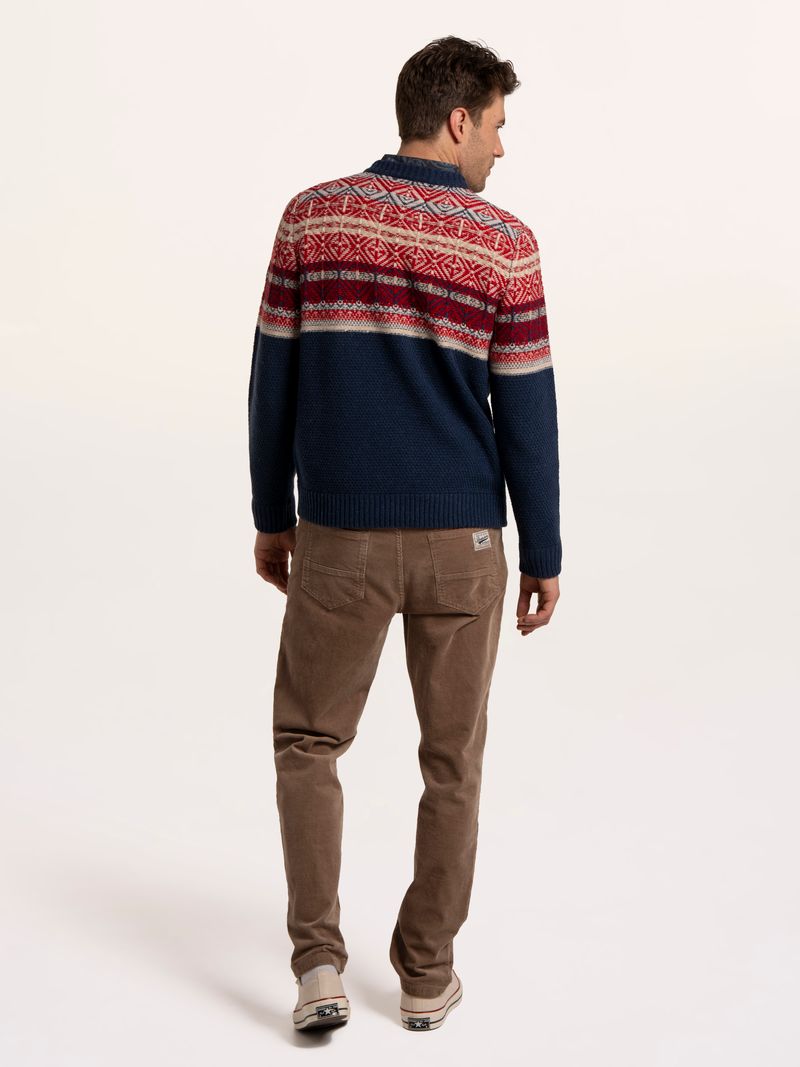 Brakeburn Clapham Fairisle Crew Knitted Jumper
