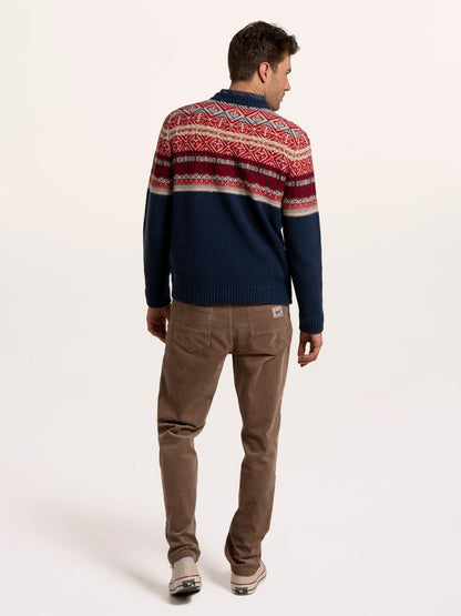 Brakeburn Clapham Fairisle Crew Knitted Jumper