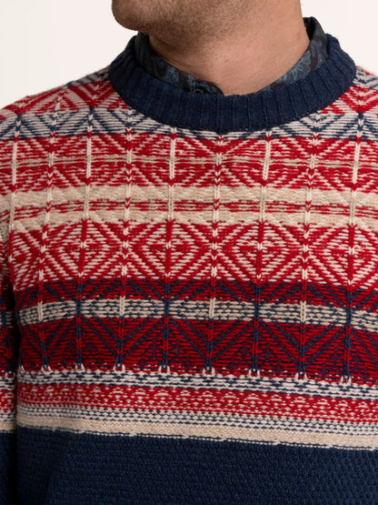 Brakeburn Clapham Fairisle Crew Knitted Jumper