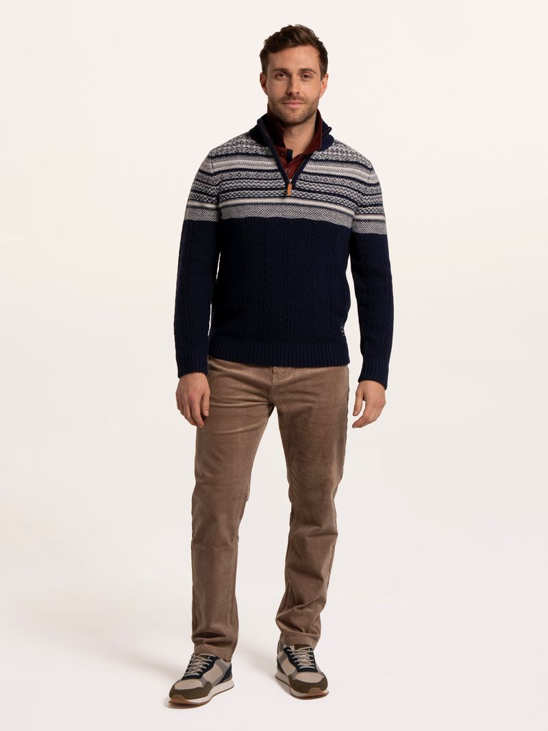 Brakeburn Crossharbour Fairisle 1/2 Neck Knitted Jumper