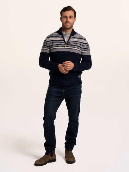 Brakeburn Crossharbour Fairisle 1/2 Neck Knitted Jumper