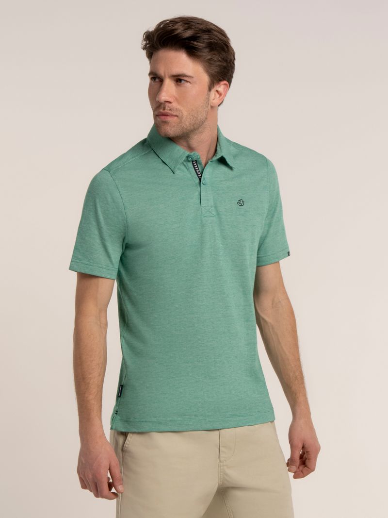 Brakeburn Sandown Micro Stripped Polo in Green