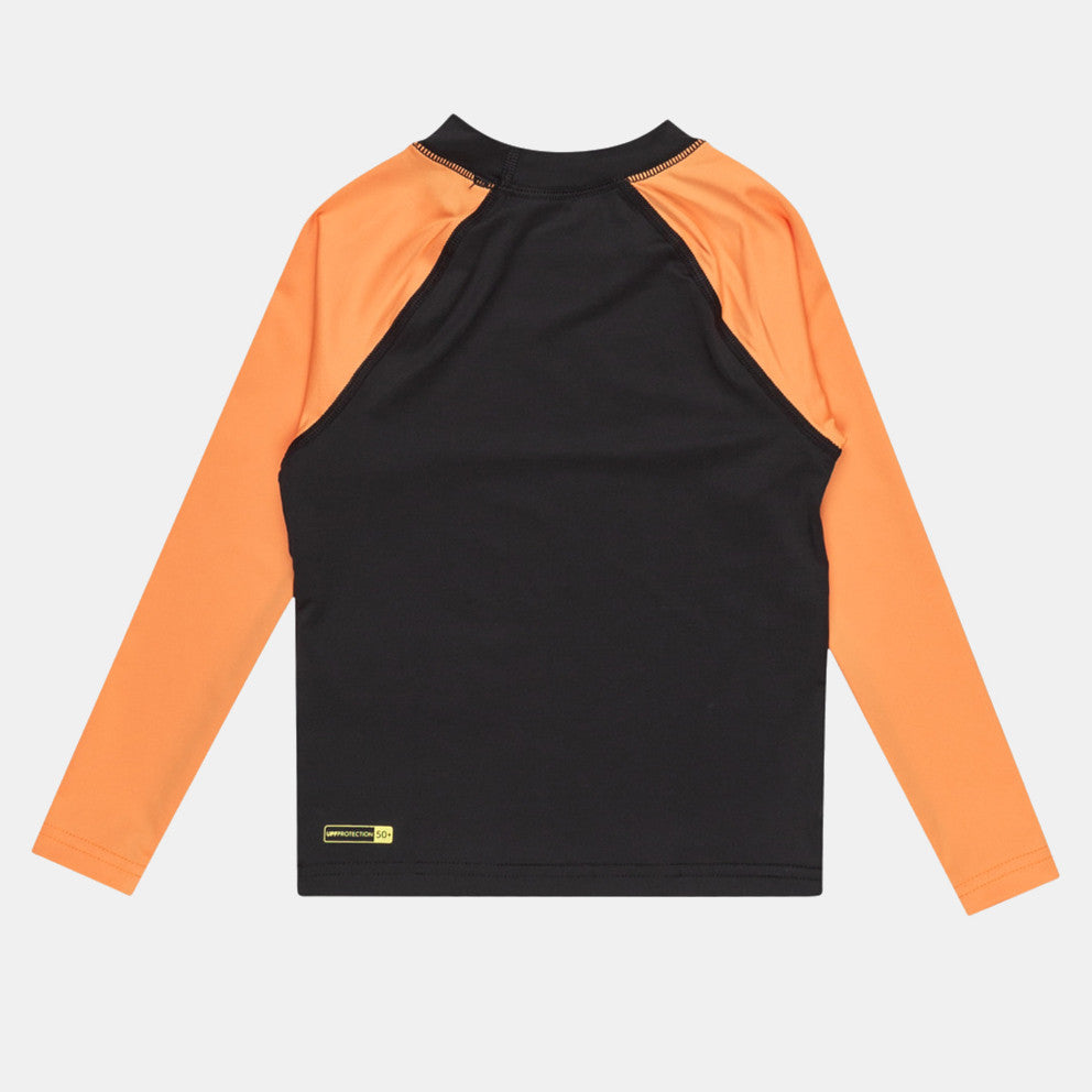 Quiksilver Everyday Boys UPF 50 Rash Vest in Black/Orange
