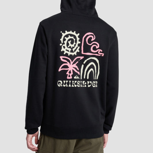 Quiksilver Screen Hoody Front & Back in Black