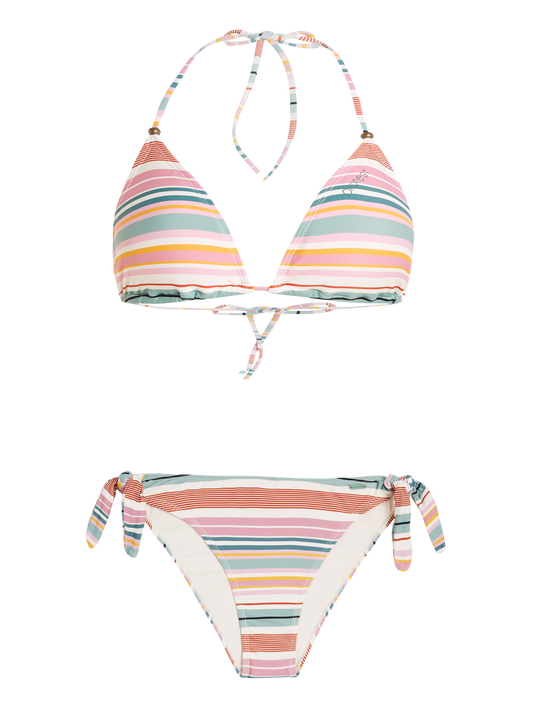 Protest Palm Cove 23 Striped Triangle Bikini in Dusty Rose