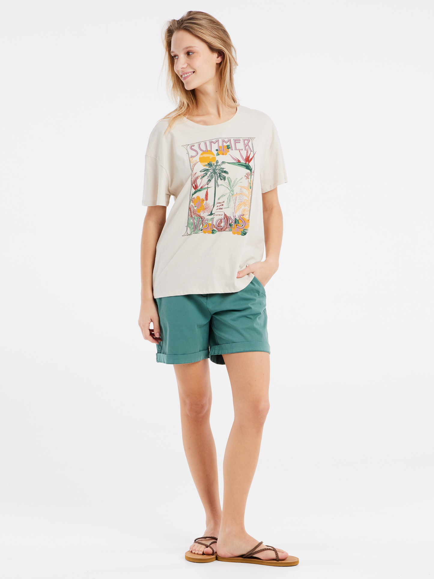 Protest Esse T-Shirt in Kit Off White