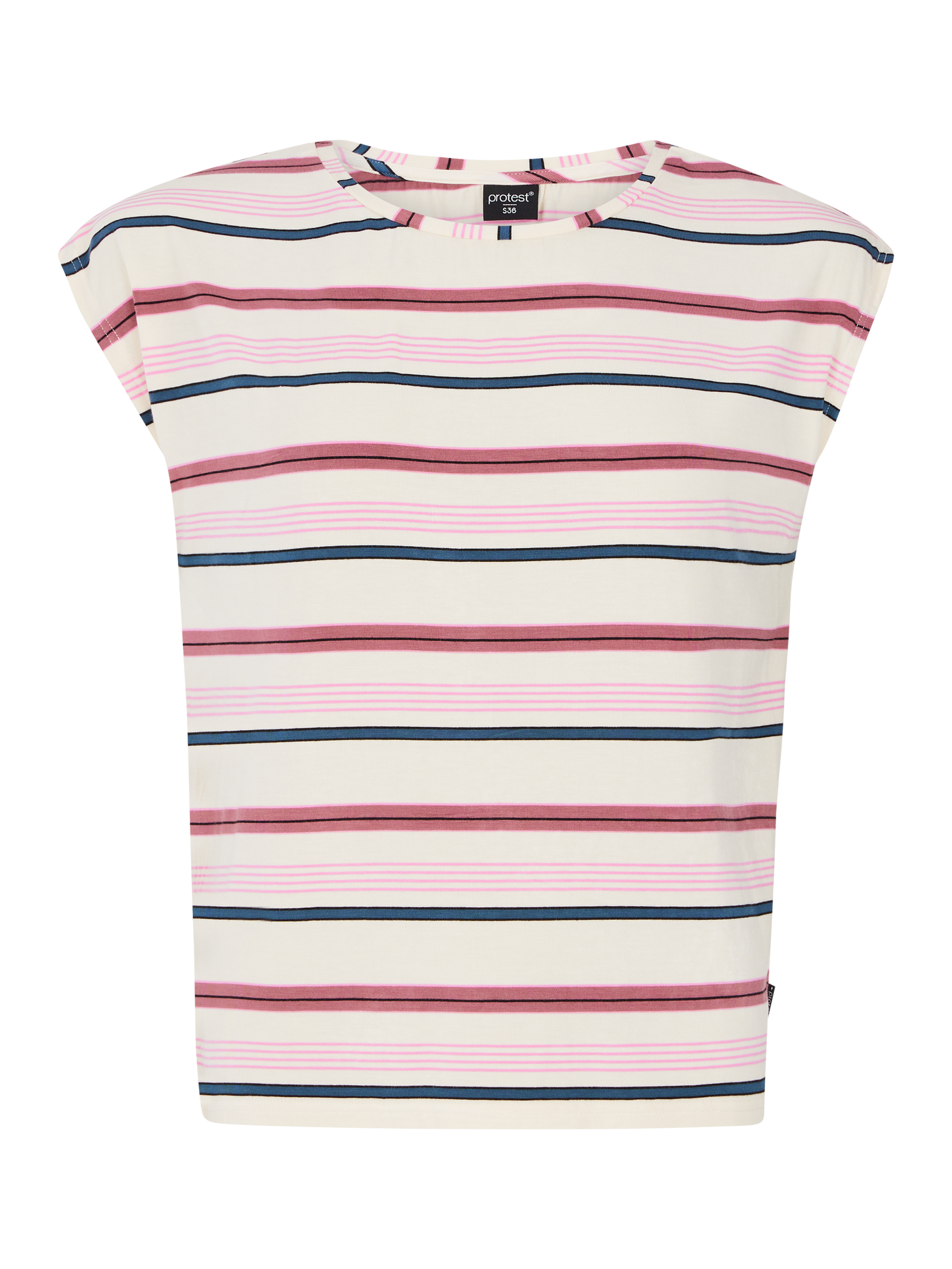 Protest Indy Striped T-Shirt in Deco Pink