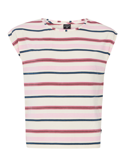Protest Indy Striped T-Shirt in Deco Pink