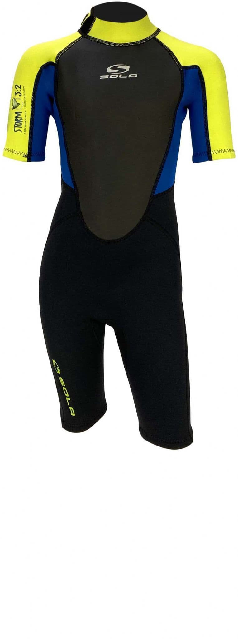 Sola Storm 3/2 BZ Youth Shortie in Lime/Navy