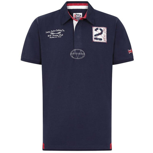 Lazy Jacks Mens Rugby Polo Shirt in Navy