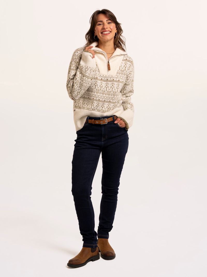 Brakeburn Ingrid Knitted Jacquard 1/4 Zip Jumper