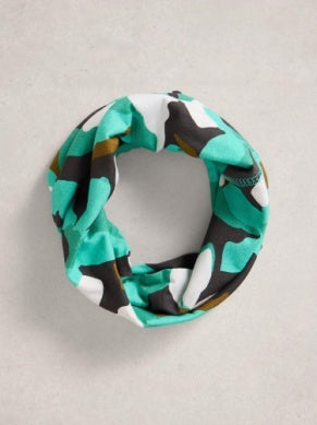 White Stuff Versatile Neck Jersey Roll in Teal Print