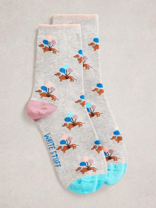 White Stuff Novelty Ankle Sock in Light Grey