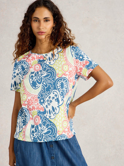 White Stuff Abbie T-Shirt in Navy Multi