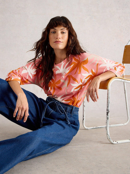 White Stuff Demi Dolman Top in Coral