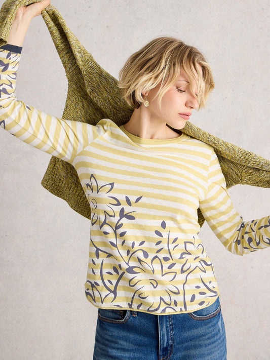 White Stuff Clara Long Sleeved Top in Chart Multi