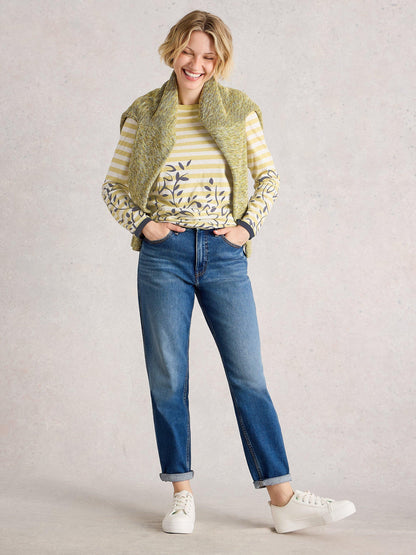 White Stuff Clara Long Sleeved Top in Chart Multi