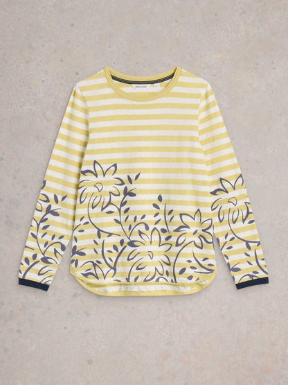 White Stuff Clara Long Sleeved Top in Chart Multi