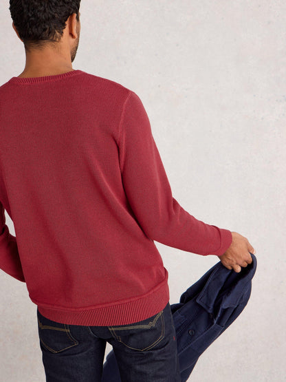 White Stuff Attadale Crew Neck Jumper in Dark Red