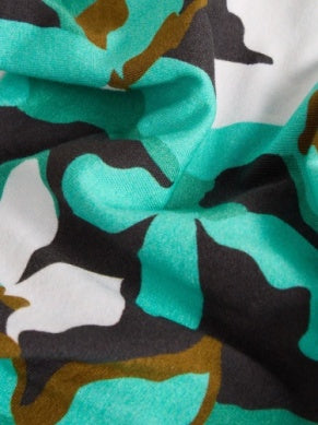 White Stuff Versatile Neck Jersey Roll in Teal Print