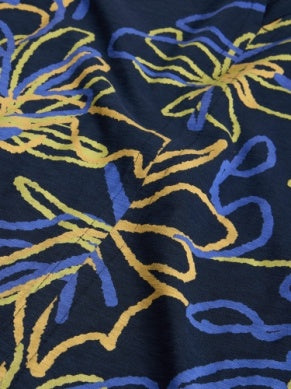 White Stuff Nelly Notch Neck T-Shirt in Navy Print