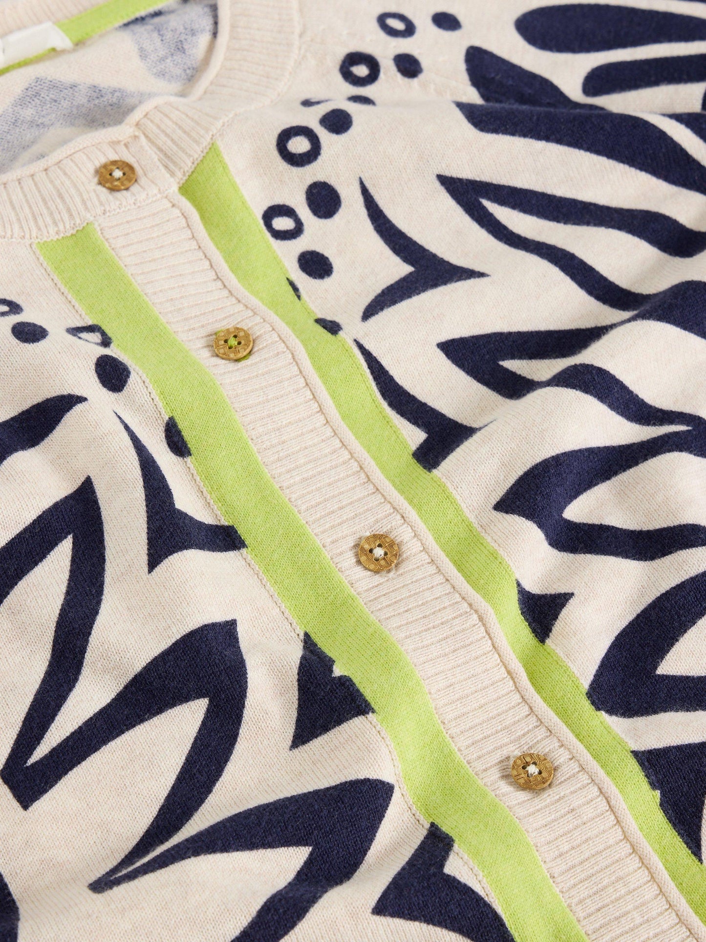 White Stuff Lulu Printed Cardigan in Ivory Print