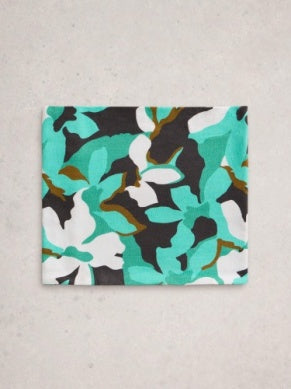 White Stuff Versatile Neck Jersey Roll in Teal Print