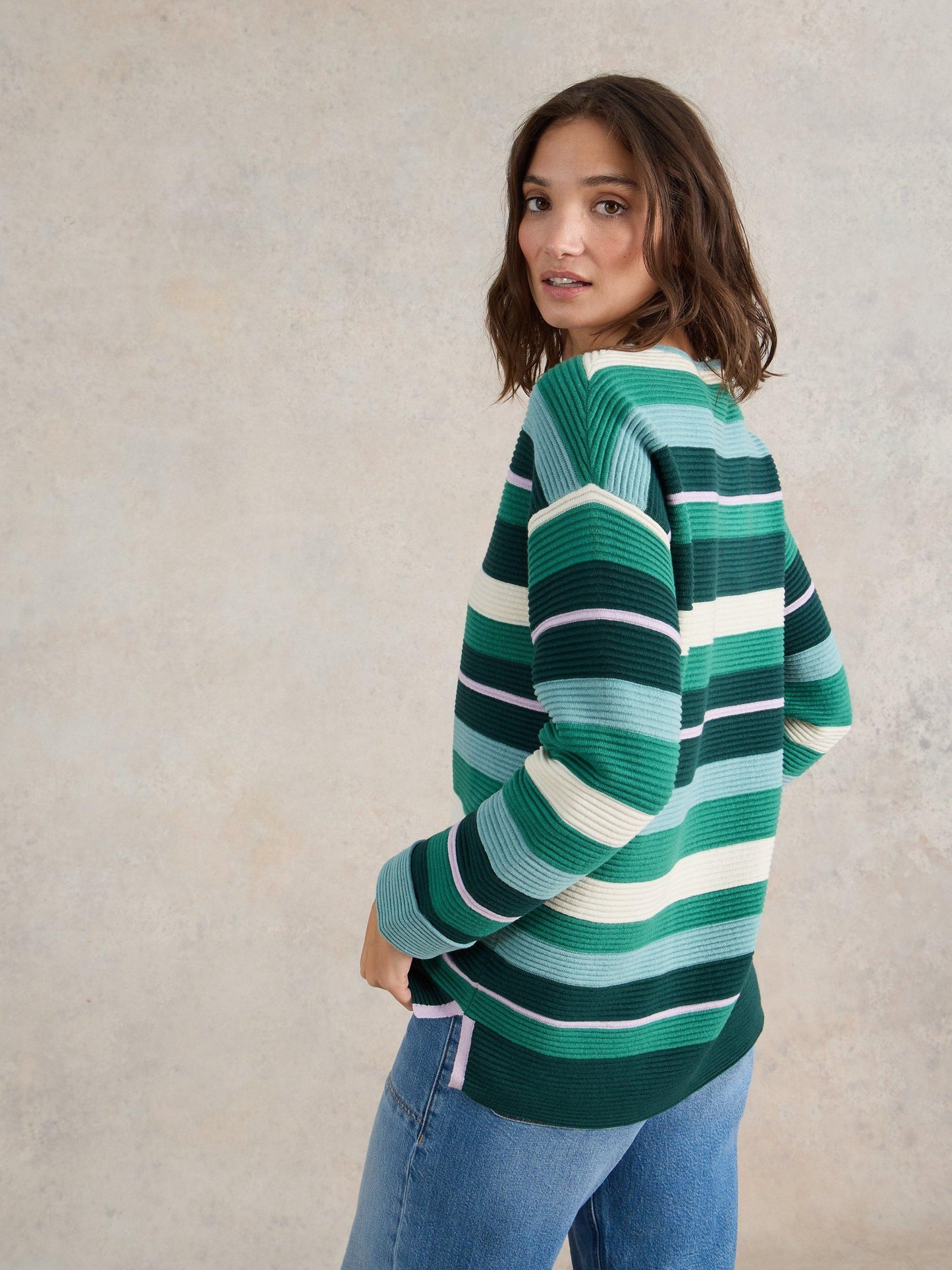 White Stuff Jana Jumper in Green Multi