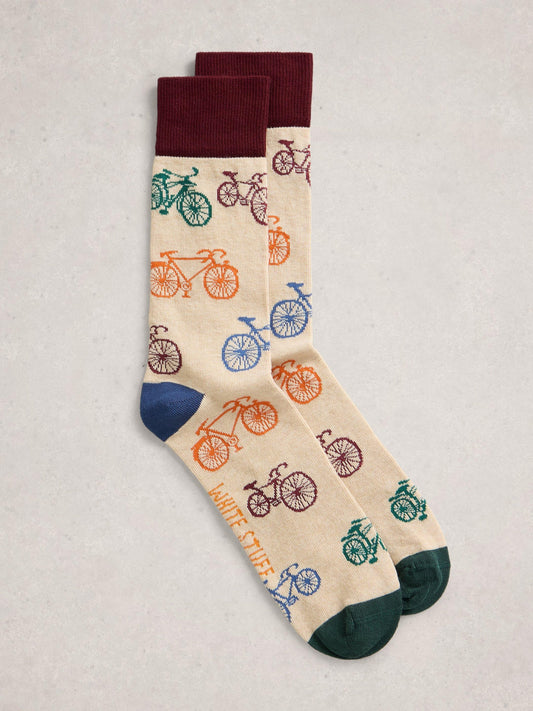 White Stuff Novelty Ankle Socks in Natural Multi