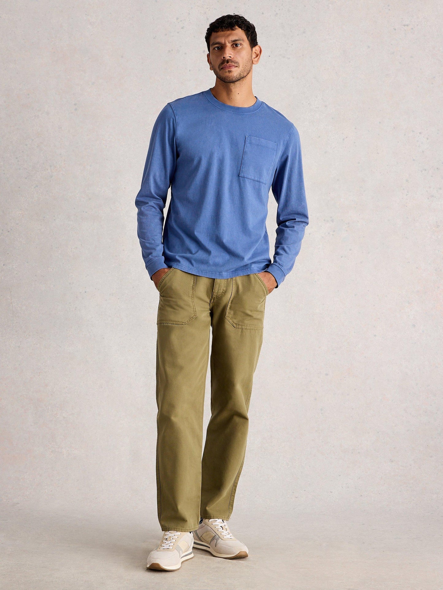White Stuff Accleton Long Sleeved Top in Mid Blue