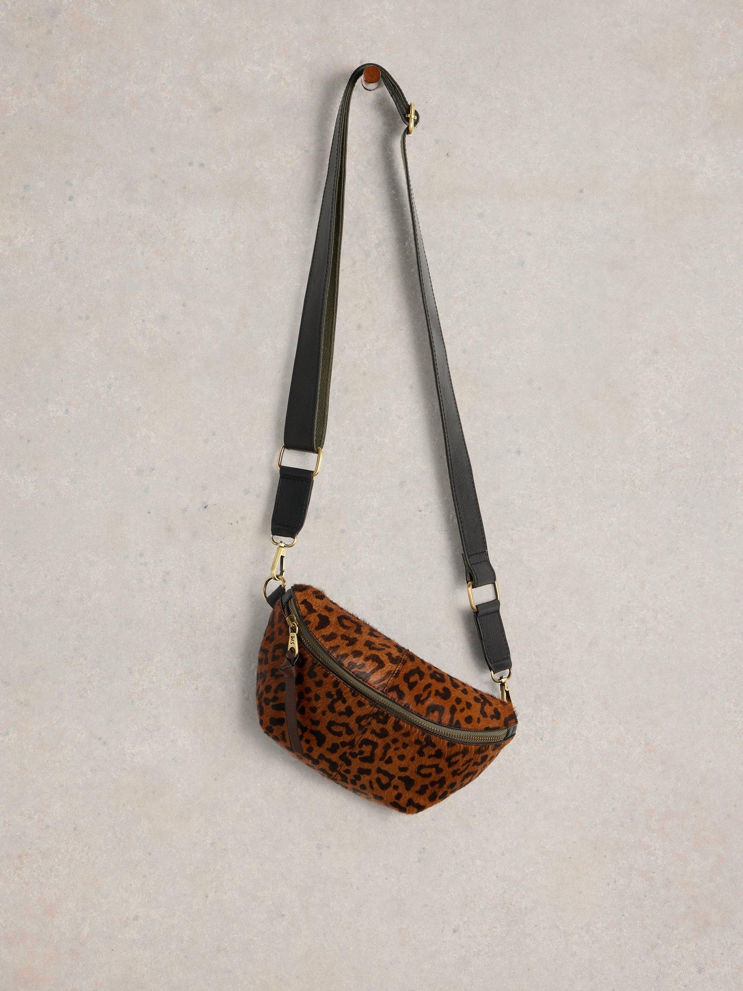 White Stuff Mini Sebby Leather Sling Bag in Brown Multi