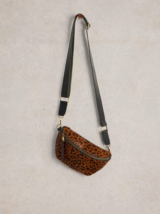White Stuff Mini Sebby Leather Sling Bag in Brown Multi