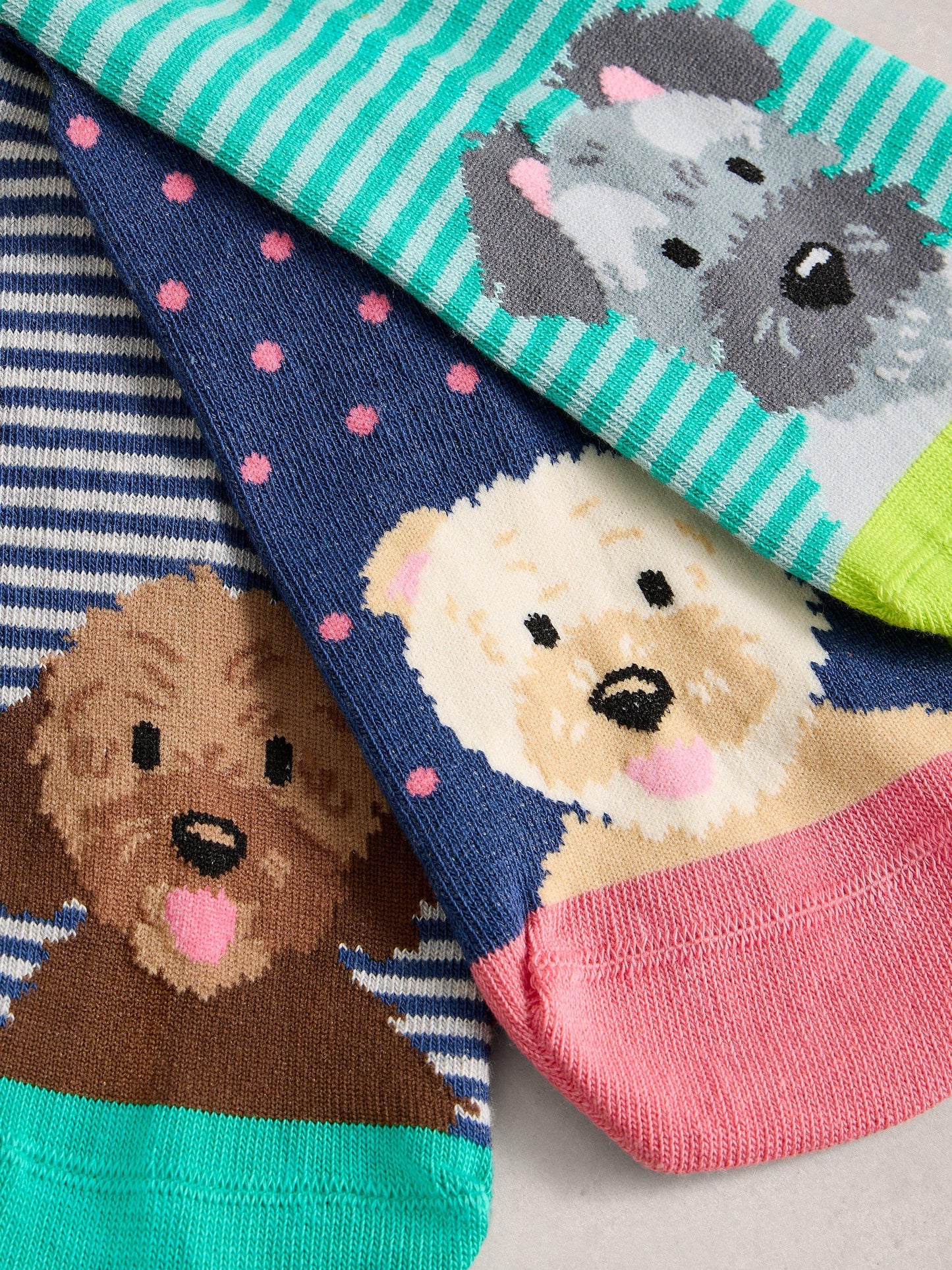 White Stuff 3 Pk Dog Pals Socks