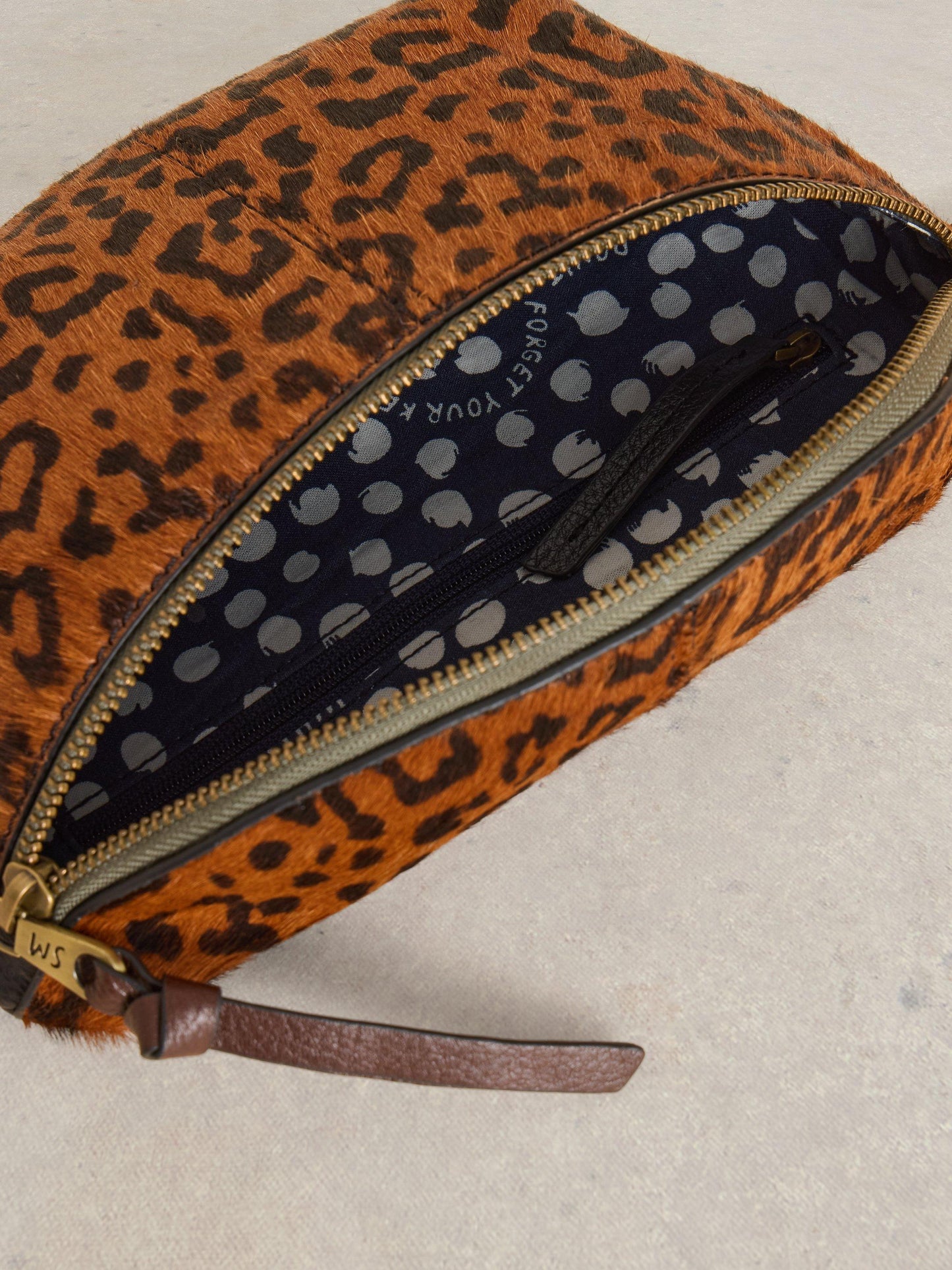 White Stuff Mini Sebby Leather Sling Bag in Brown Multi