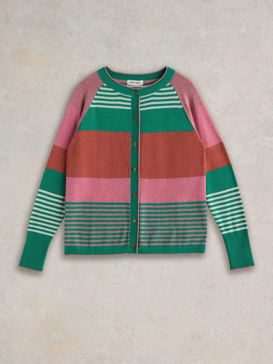 White Stuff LuLu Stripe Crew Neck Cardi
