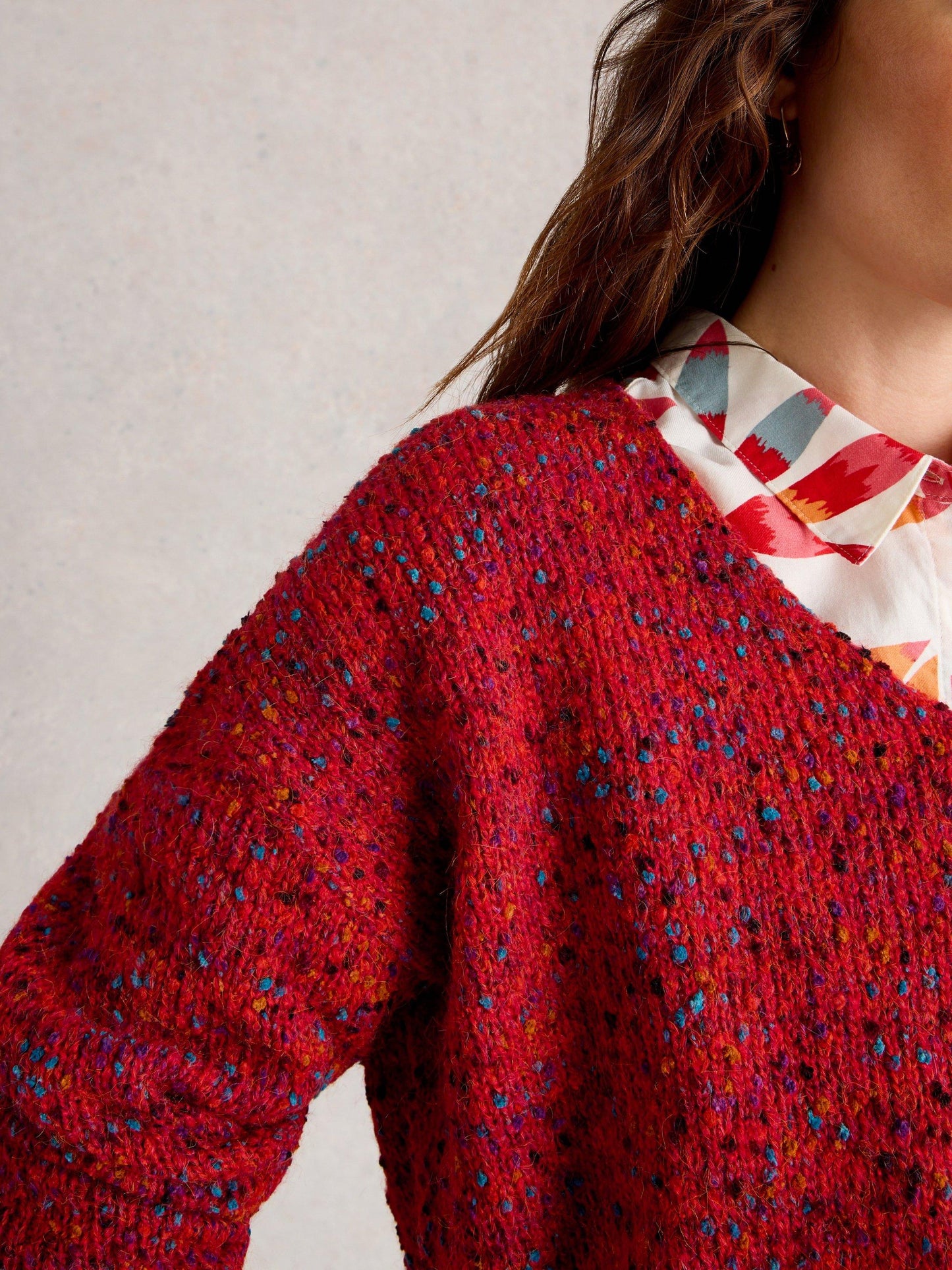 White Stuff Texture V Neck Jumper