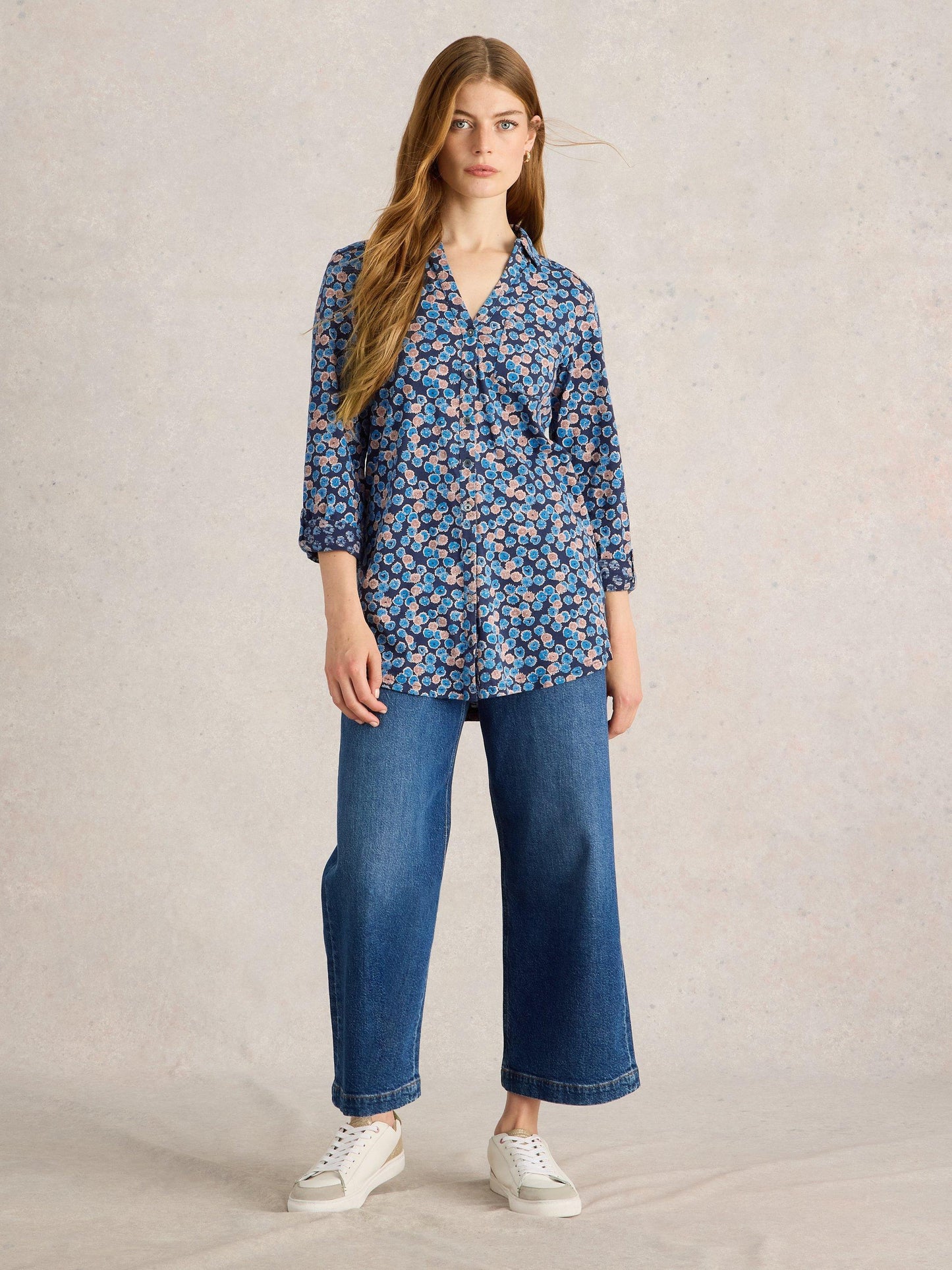 White Stuff Annie Collared Long lined Shirt