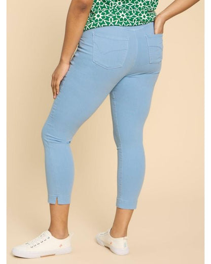 White Stuff Janey Cropped Jeggings in Mid Blue