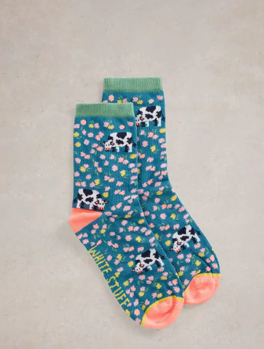White Stuff Cow Floral Ankle Socks