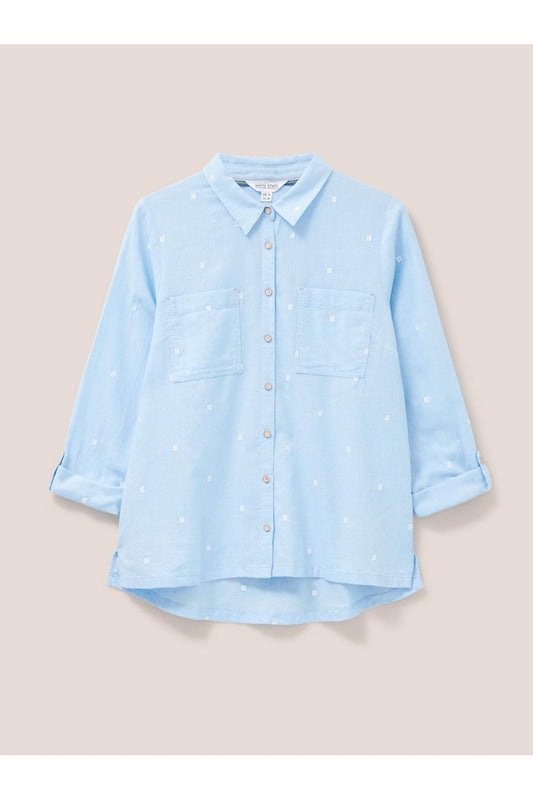 White Stuff Sophie Organic Cotton Shirt in Blue Multi