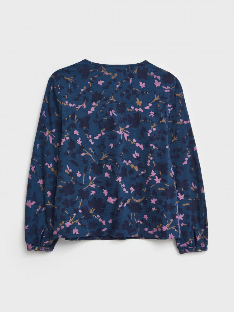 White Stuff Bea Long Sleeved Top in Navy