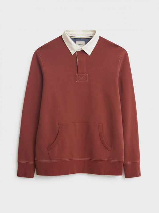 White Stuff Langley Rugby Sweat in Mid Red