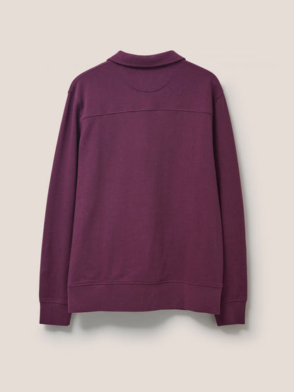 White Stuff Ashby half zip sweat in mid plum