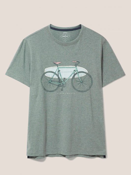 White Stuff Beach Cruiser Graphic Tee in Dusk Green