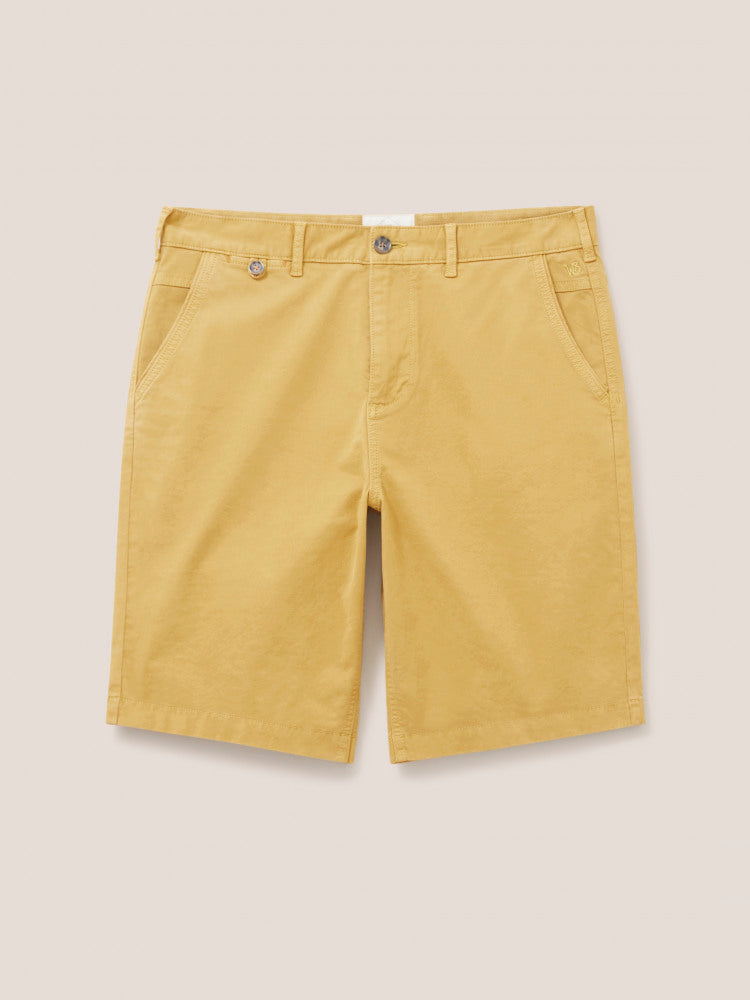 White Stuff Sutton Organic Chino Shorts in Dark Yellow