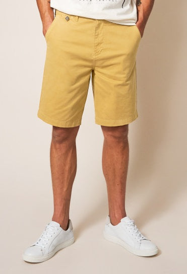 White Stuff Sutton Organic Chino Shorts in Dark Yellow