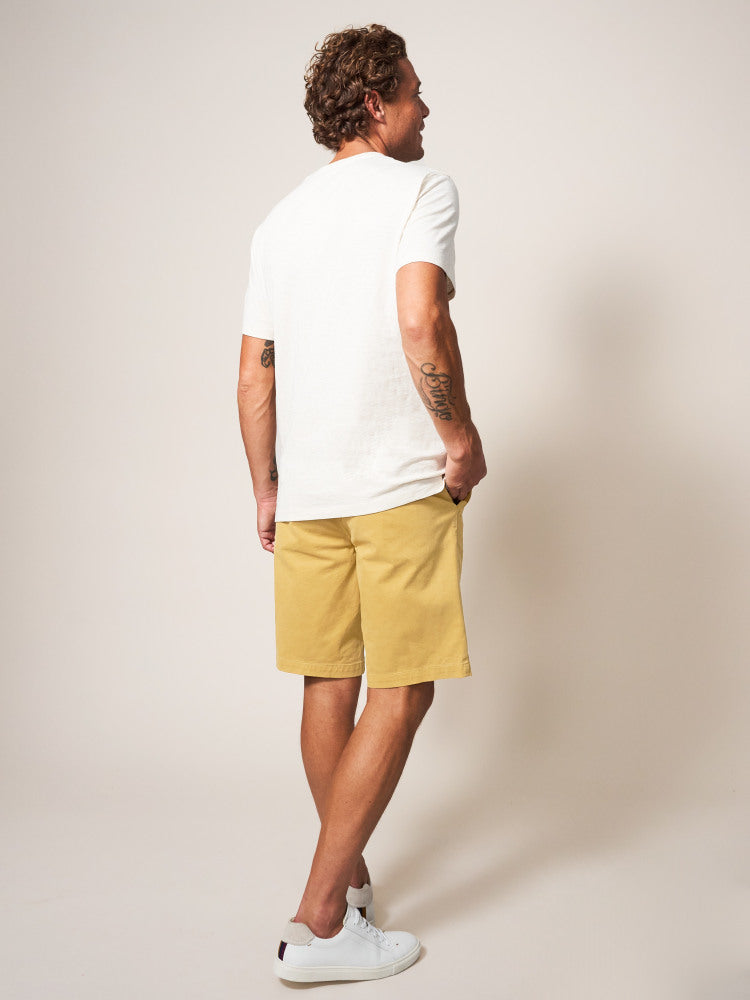 White Stuff Sutton Organic Chino Shorts in Dark Yellow