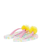 Joules Girls Flip Flops in White Floral