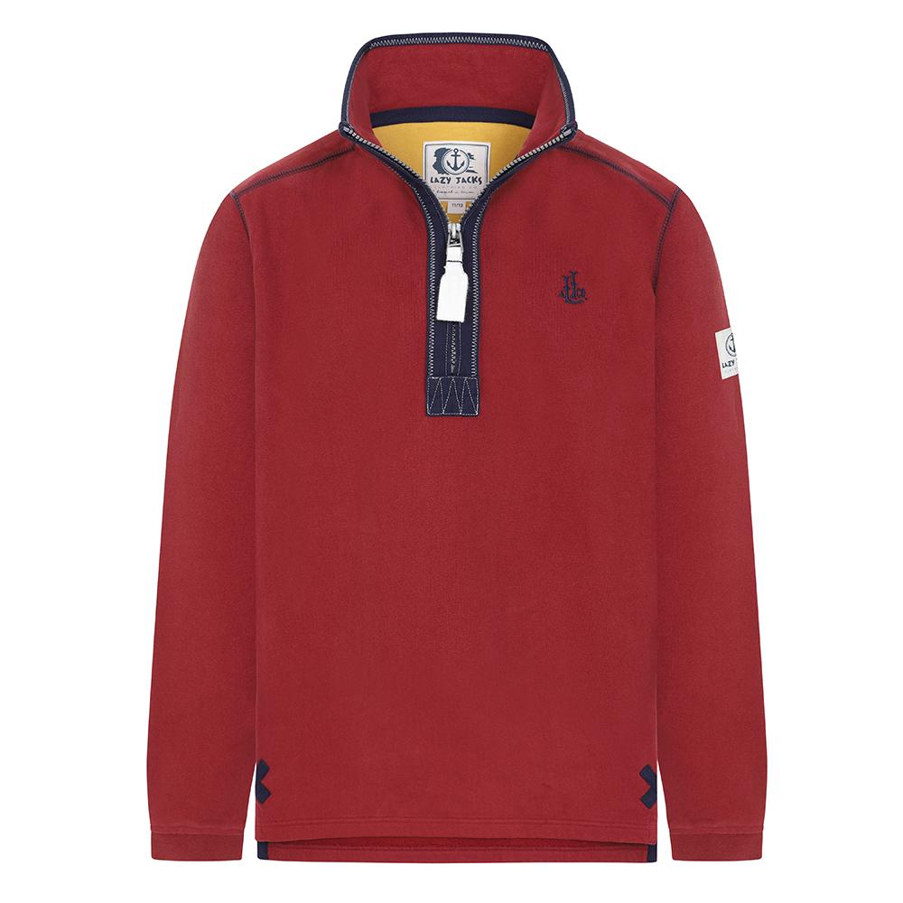 Lazy Jacks Boys 1/4 Zip Sweatshirt in Red