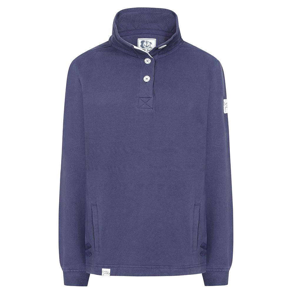 Lazy Jacks Button Neck Sweatshirt in Twilight